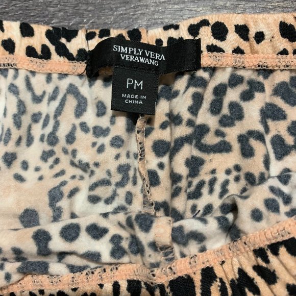 NWT SET Petite M Simply Vera Wang 3 piece pajama - Medium Animal Print PM - Picture 5 of 5